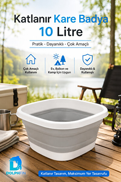 DolphFin Folding Basin 10 Lt Kitchen Preparation and Dough Kneading Container