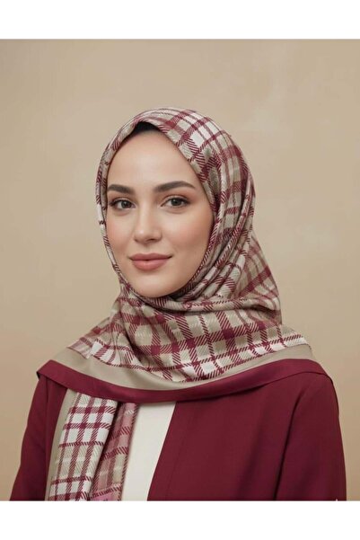 Armine Trend Modal Shawl 4713 - 06 Plaid Claret Red