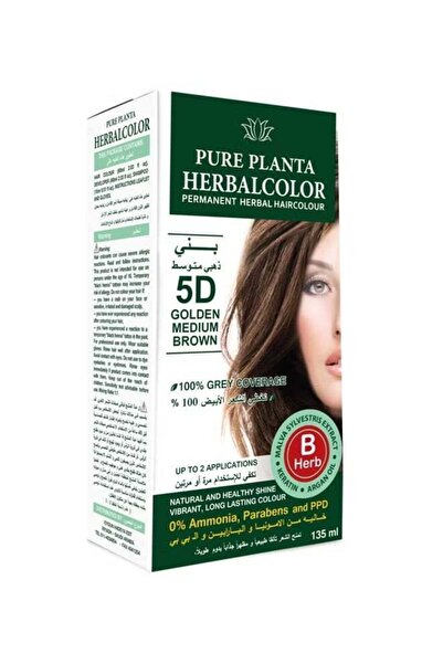 PURE PLANTA Pure Planta Permanent Herbal Hair Dye 5D Medium Golden Brown 135ml
