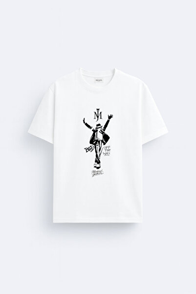 cesita Michael Jackson Printed Cotton White T-Shirt T-Shirt