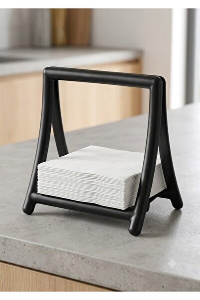 Sowo Home Modern Black Plastic Napkin Holder Desktop, Napkin Holder Stand