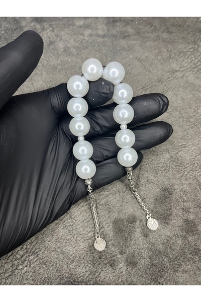 Mos Tespih Zaza Sallamalık White Glass Pearl Beads Prayer Beads
