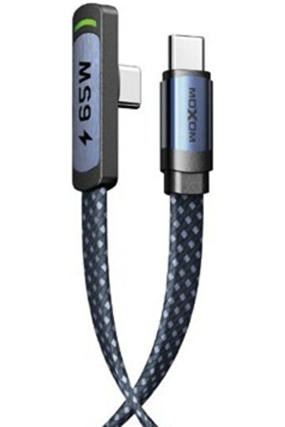 MOXOM Καλώδιο USB 2.0 Πλεγμένο με LED USB-C Αρσενικό - USB-C 65W Μπλε 1.5μ LX...