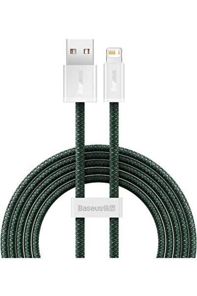 Baseus Δυναμικό Καλώδιο USB-A σε Lightning με 2 Πλεξούδες Πράσινο 2μ (CALD040...