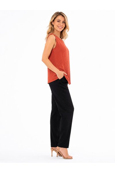 duygu altıntaş 100% Muslin Asymmetrical Cut Sleeveless Blouse – Lightweight, Breathable Summer Women's Blouse