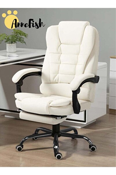 Ummelia Executive Ergonomic Cloud Office Chair, Cat-Scratch-Resistant Leather...