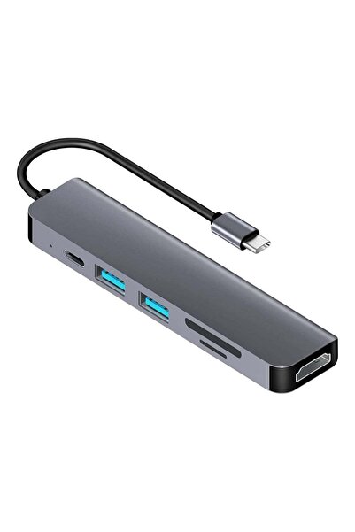Generic 6 in 1 Type C to HDMI Multiport Adapter with HDMI 4K Output, 2 USB Po...
