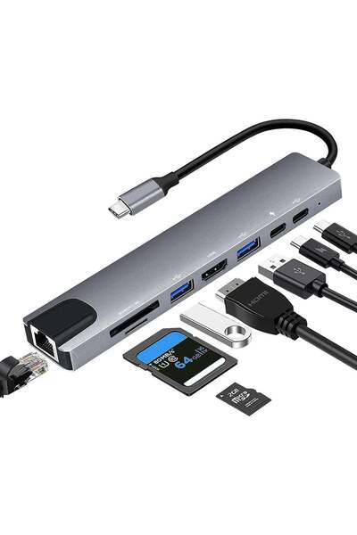 ELTRAZONE 8-in-1 USB-C Hub Multiport Adapter with USB 3.0 & USB 2.0 Ports, HD...