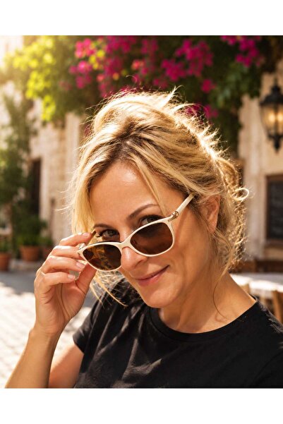 Revival Frames Women's Polarized Sunglasses Cream Bone Frame Uv400 Protection