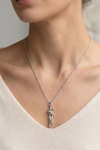 Valmont Accessories Silver Color Hugging Couple Figure Model Women's Necklace...