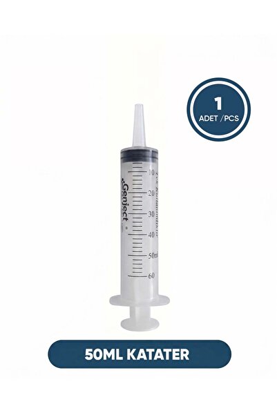 Genject 50 ml Katater Enjektörü Gavaj, Hasta ve Bebek Beslenme Enjektörü, Çam...