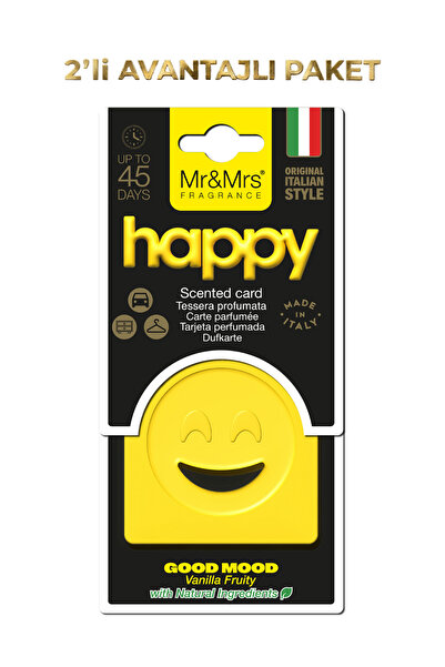 Mr&Mrs Fragrance Mood Happy Kart - Oto Araç Kokusu, Araba Klima Kokusu, Oto K...
