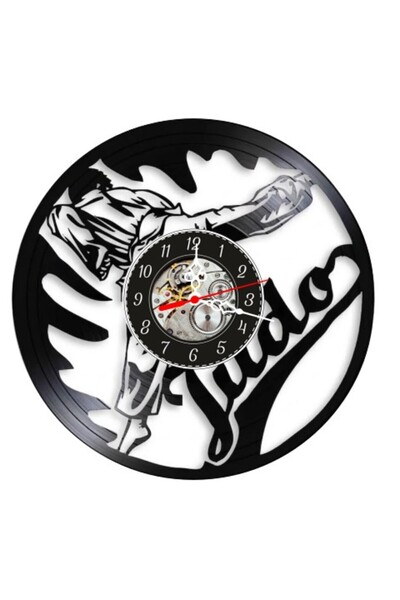 OEM Ceas de perete decorativ din disc de vinil, cu Arte Marțiale Judo și Lupt...