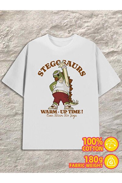 STITCHLY تي شيرت ستغيزورس يوجا للرجال، 180 جرام، 100% قطن، برسومات مضحكة، أبي...