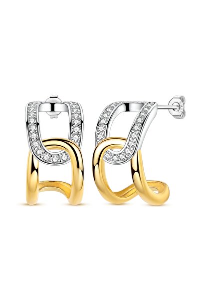 Choice1 KTE577 Hot Sale Gold Color Silver 925 Earring For Woman Round Sun Moo...