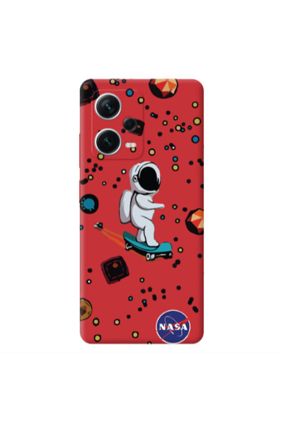 Other Xiaomi Poco X5 Astronaut with skateboard Red Colored Silicone TPU Θήκη