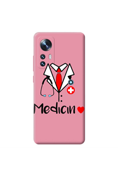 Other Xiaomi Mi 12 Medicin Pink Colored Silicone TPU Θήκη