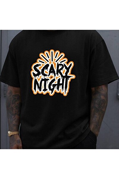 2mcup Scary Night Halloween Tee Mens T-shirt Black Funny Soft and Stylish Out...