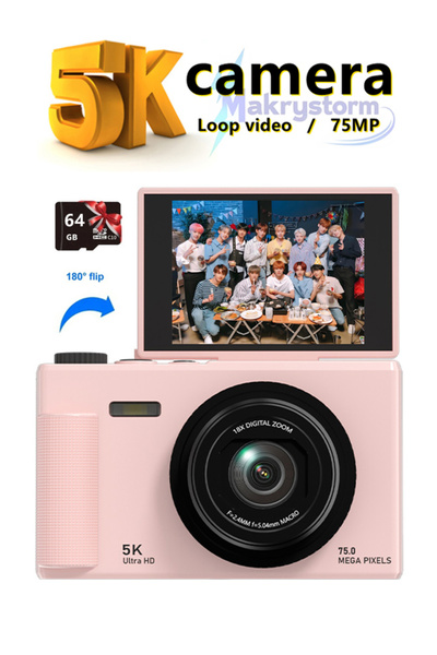 Makrystorm 5K Digital Camera, 75MP Camera Digital for Photography, Point and ...