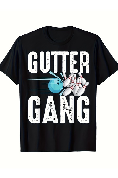 12 Teknoloji تي شيرت رجالي 280G بدون علامة تجارية بأكمام قصيرة، بطبعة Gutter ...