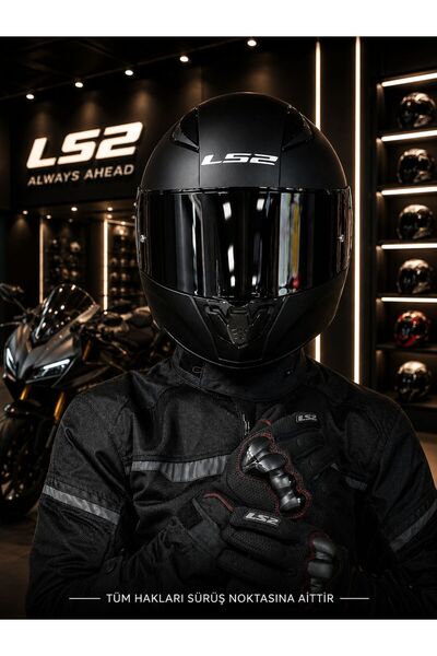 LS2 RAPID 2 RACE MAT SİYAH KASK (Siyah Vizörlü )