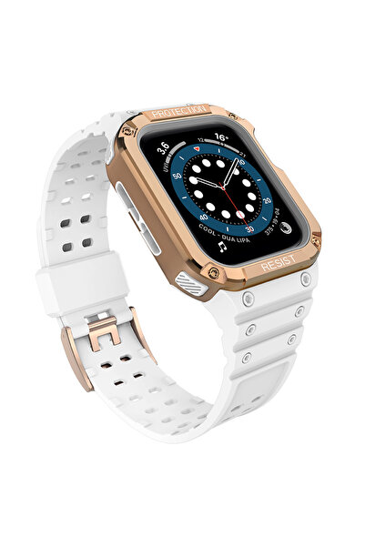 OEM Carcasă cu curea tip armură pentru Apple Watch 4/5/6/7/SE 42/44/45mm Alb/...