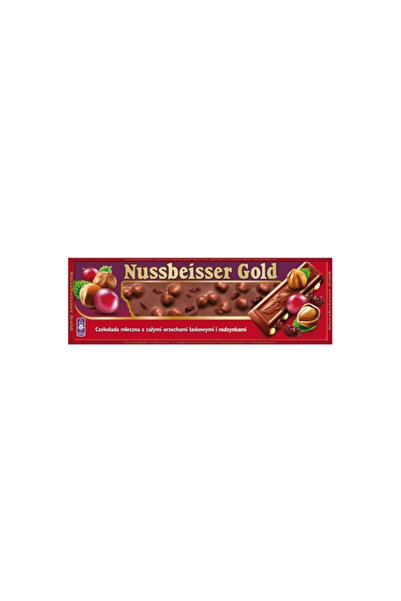 OEM Ciocolata cu lapte Nussbeisser cu nuci intregi si stafide, 220g