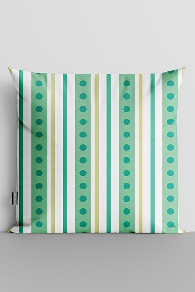 TicaretJet Abstract Shapes Double Sided Digital Printed Pillow Throw Pillow C...