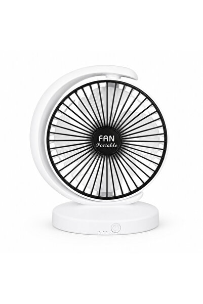 Generic Ventilator de birou portabil USB, 3 trepte de viteză, alb, pentru bir...