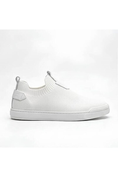 Daytex 4224 Erkek Slip-On - Full Triko Örgü Termo Taban Sneaker Beyaz