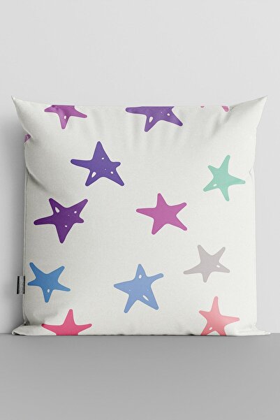 TicaretJet غطاء وسادة مطبوع رقميًا على الوجهين من Colorful Stars-535