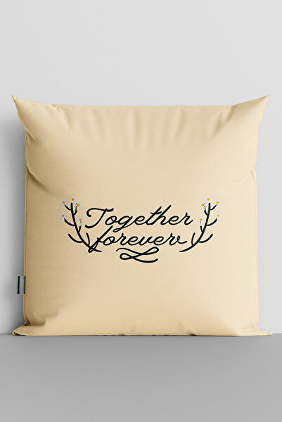 TicaretJet غطاء وسادة مطبوع رقميًا على الوجهين مطبوع عليه عبارة "Together For...