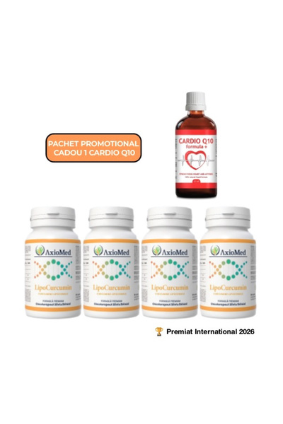 AxioMed LipoCurcumin, curcumină lipozomală, 4 x 60 capsule + Cardio Q10