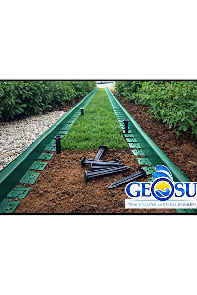 GEOSU YEŞİL DÜZ PEYZAJ SINIRLAYICI 25 METRE ( 8 x 2,5 M)ÇİM/MICIR AYRACI,BORDÜR,TAŞ,TOPRAK,ÇİM BARİYERİ