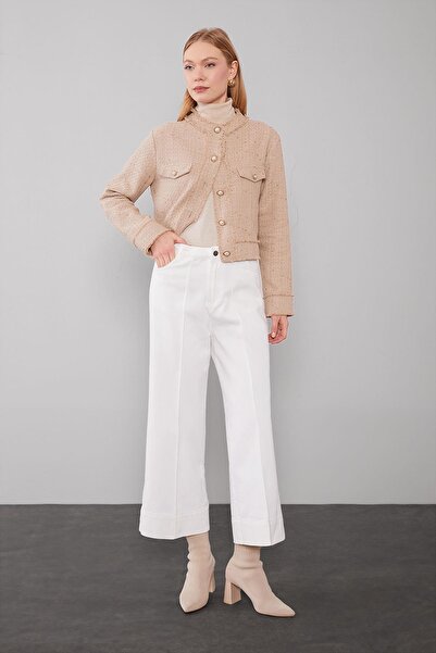Levidor Optical White Layered Wideleg Pants