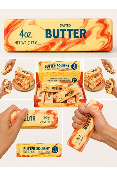 Laslusa Butter Squishy Tereyağı Tasarımlı Viral Sıkılabilir Stres Oyuncağı – ...