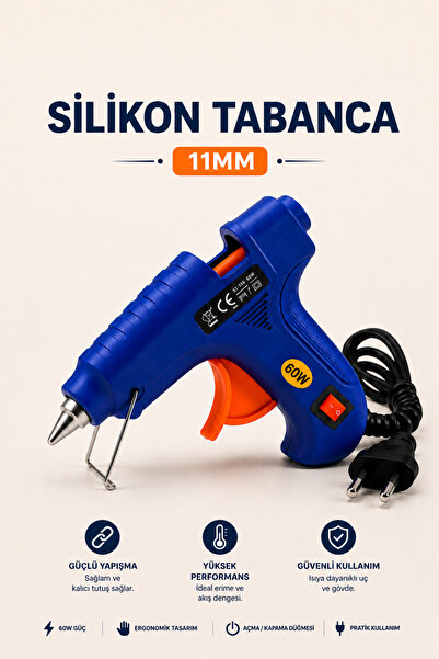 MUMTEDARİK Büyük Sıcak Silikon Tabancası 11 mm – 60W Profesyonel Silikon Taba...