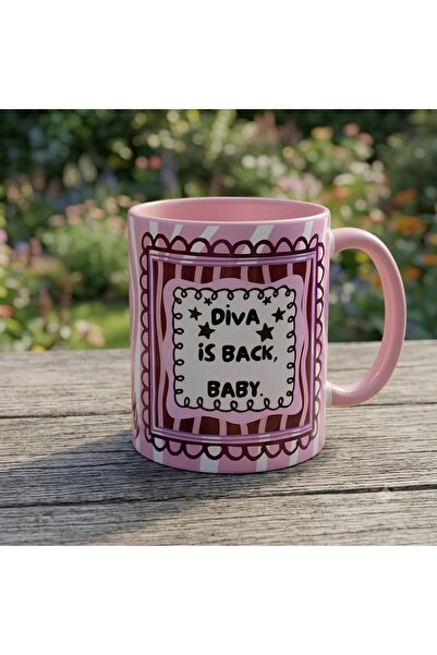 Mood Maker Design Diva is Back Baby Özel Tasarım Renkli Porselen Kupa