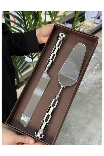 Mikasa Moor Silver Black and White Cake Serving Set P327.126718