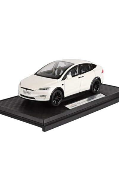 Diecast نموذج سيارة تيسلا موديل إكس باللون الأبيض - عبوة واحدة