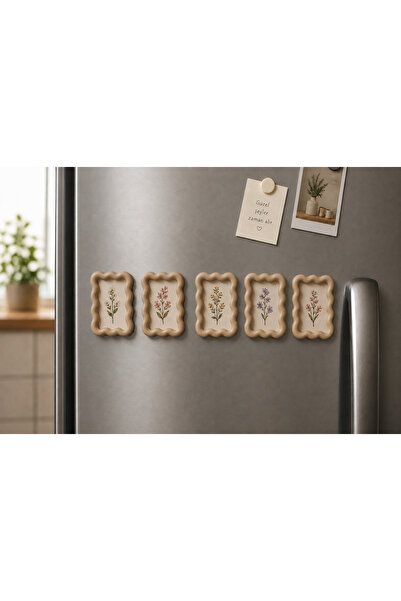 3DRisen Kişiye Özel Dalgalı Çerçeve Magnet Seti | Wavy Minimalist Magnet