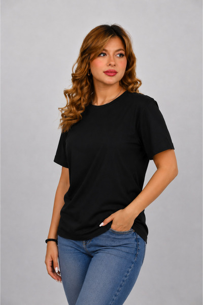 SİYAH BASKISIZ T-SHIRT