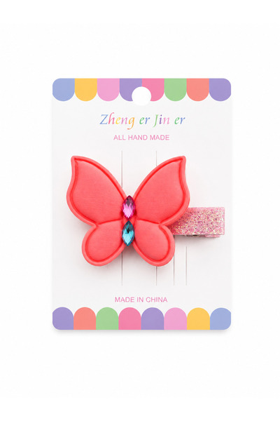 Marka Fluffy butterfly hairpin buckle 1 piece orange