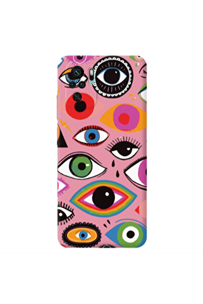 Other Xiaomi Redmi Note 10S Colorful eyes Pink Colored Silicone TPU Θήκη