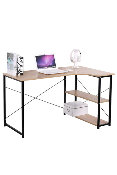 ArteLibre Γραφείο TADORNA Καφέ/Μαύρο MDF/Μέταλλο 120x74x71.5εκ.