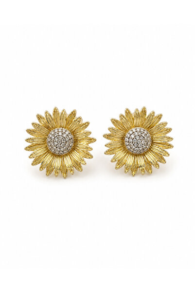 Venus Design Steel Sunflower Earrings