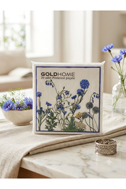 METE MUM PİNTEREST DESENLİ DEKORATİF KAĞIT PEÇETE 33X33 CM - 20'Lİ PAKET - SO...
