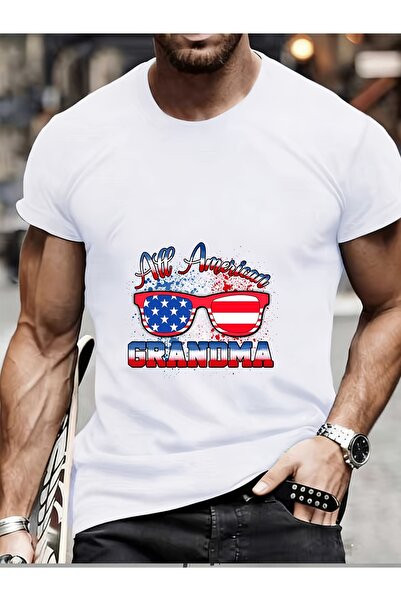 BASEPULSE تي شيرت All American Grandma Patriotic Fashion Glasses Graphic 180g...