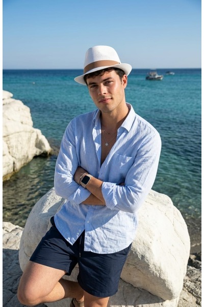 LAGRANZE Breathable Porous Mesh Fedora Men's Straw Hat
