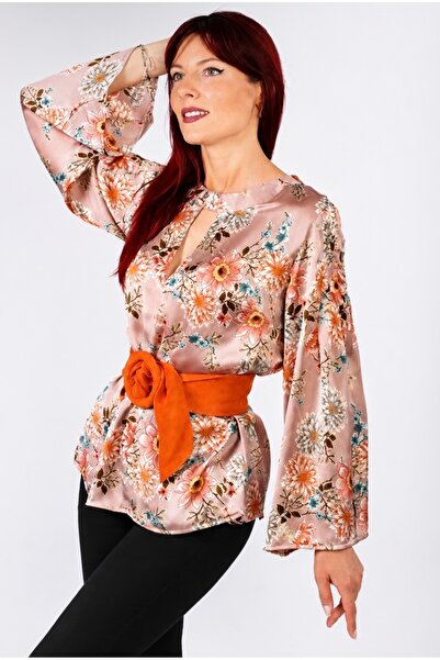 Atelierele Delta Bluza eleganta satinata cu imprimeu floral